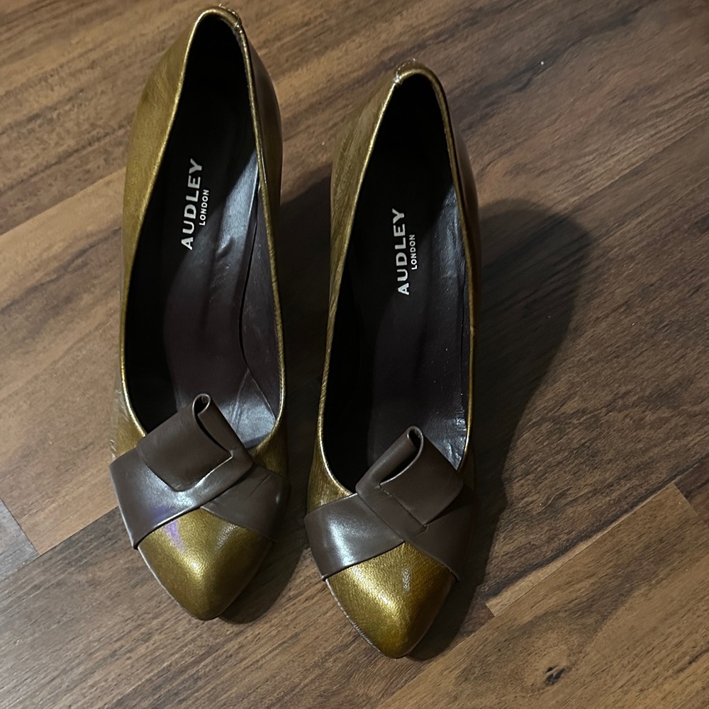 Gold and Brown Women's Heels